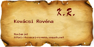 Kovácsi Rovéna névjegykártya